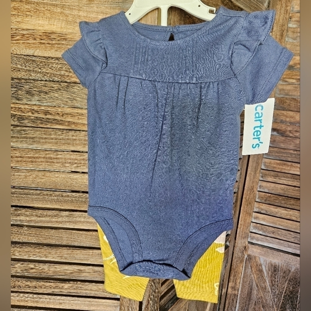 NWT Carter 6mo Blue Onsie with Floral Leggings